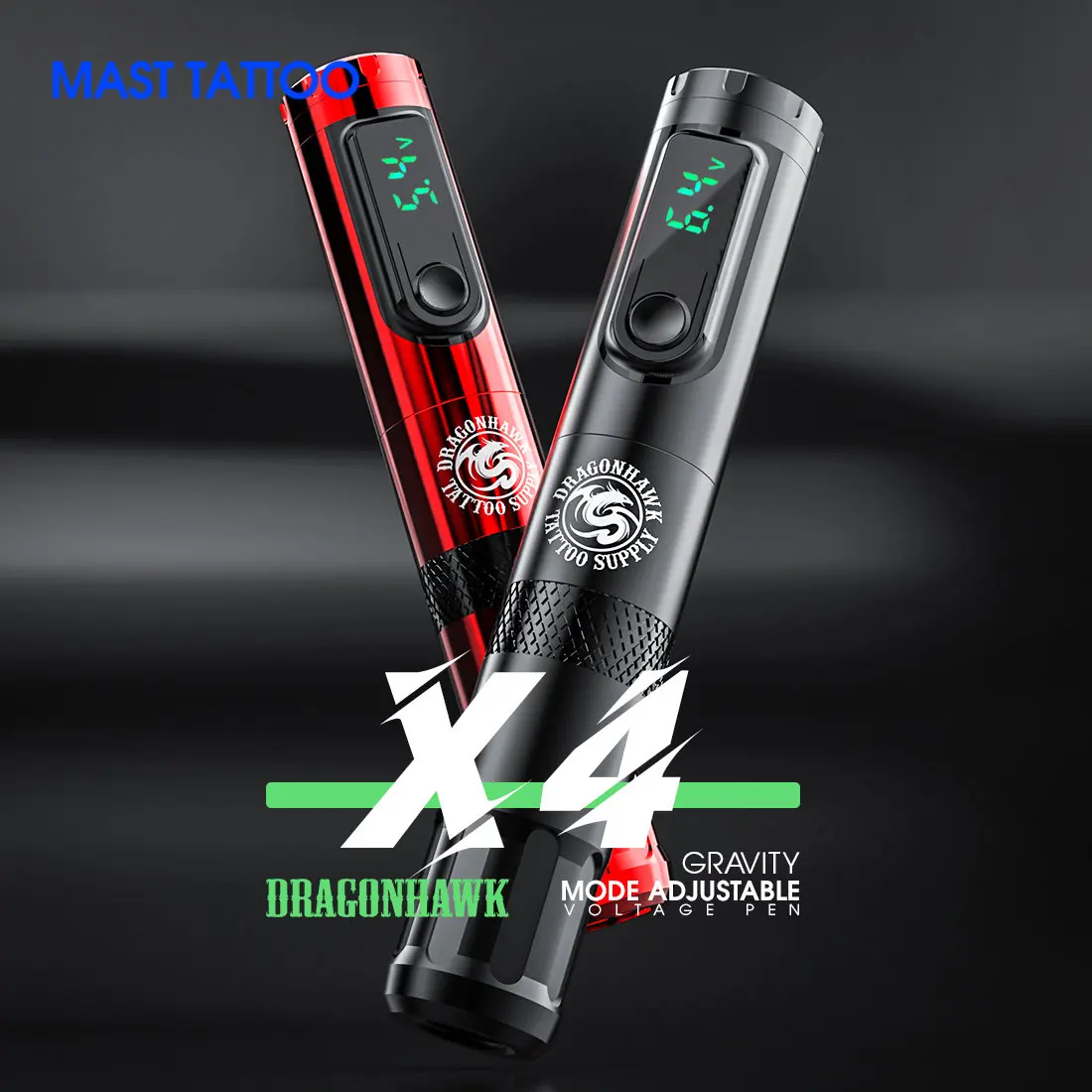 Dragonhawk X4 Gravity Induced Voltage Regulator Replaceable Battery Wireless Tattoo Machine Pen 3.5mm Display Makeup Permanent tattoo supplies tattoo kit tattoo pen