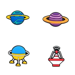 Astronaut Badge PVC Shoe Charm - Fun Decorative Accessory (Lemon yellow)