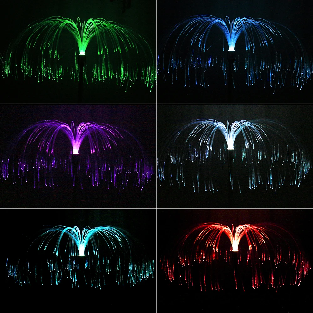 태양광 LED 해파리 조명, IP65 방수 광섬유 해파리 램프, 장식 해파리 램프, 야외 안뜰 조경 램프