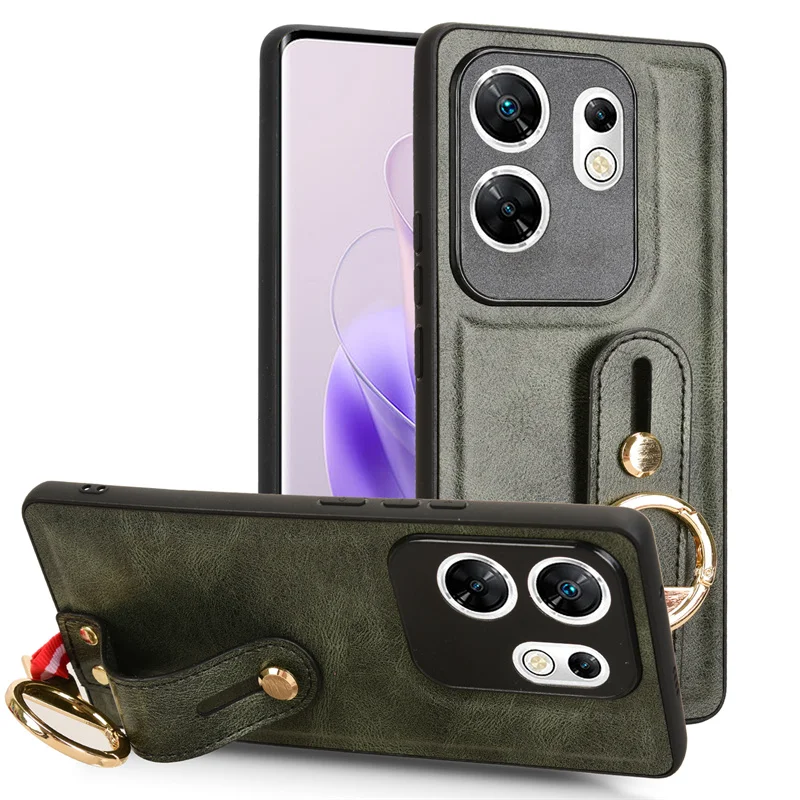 For Infinix Zero 30 4G Wristband Ring Case TPU Back Cover Dust Box Suitable for Infinix Zero 30 4G X6731B Phone Case