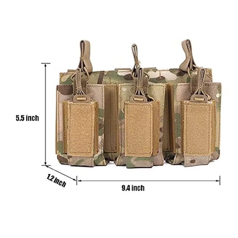 Magazine Pouch Tactical Mag Holder Triple Open-Top Pouches for M4 M16 AK Molle Backpack Hunting Gear