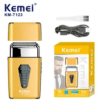 KEMEI KM-T123 Electric Foil Shaver Beard Trimmer Metal Rechargeable Foil Shaver Barber Machine Trimmer Razor 1