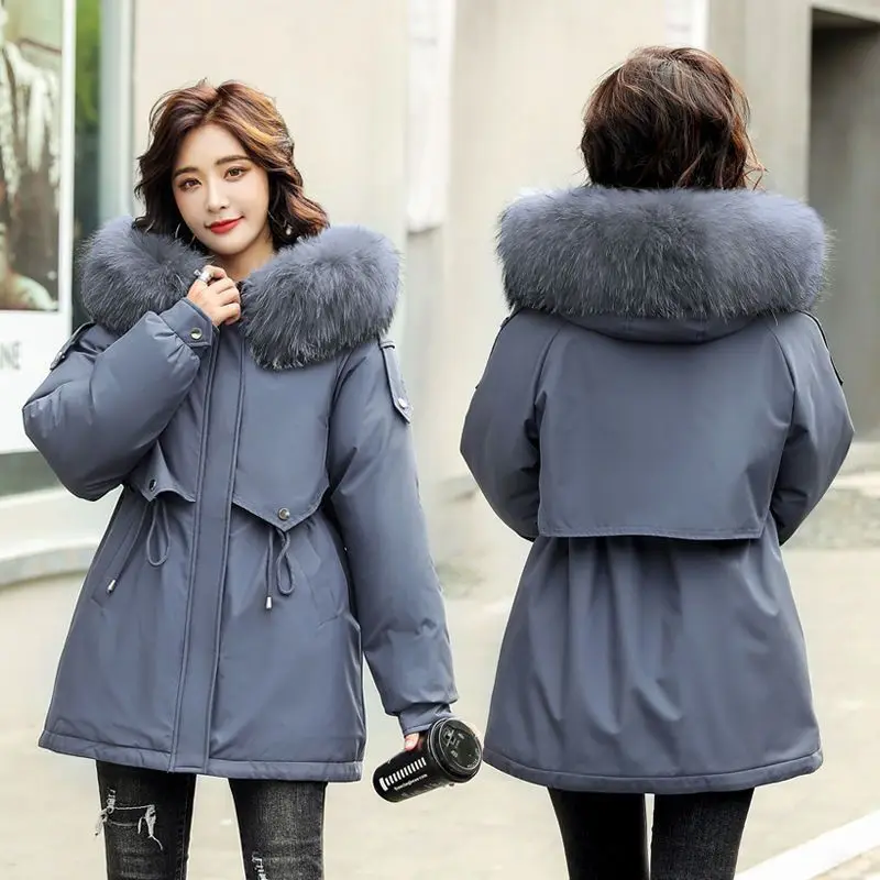 

Orwindny Winter Jacket Women Warm Fur Lining Warm Parkas Hooded Female Slim Fashion Thicken Padded Jacket Coat 4XL