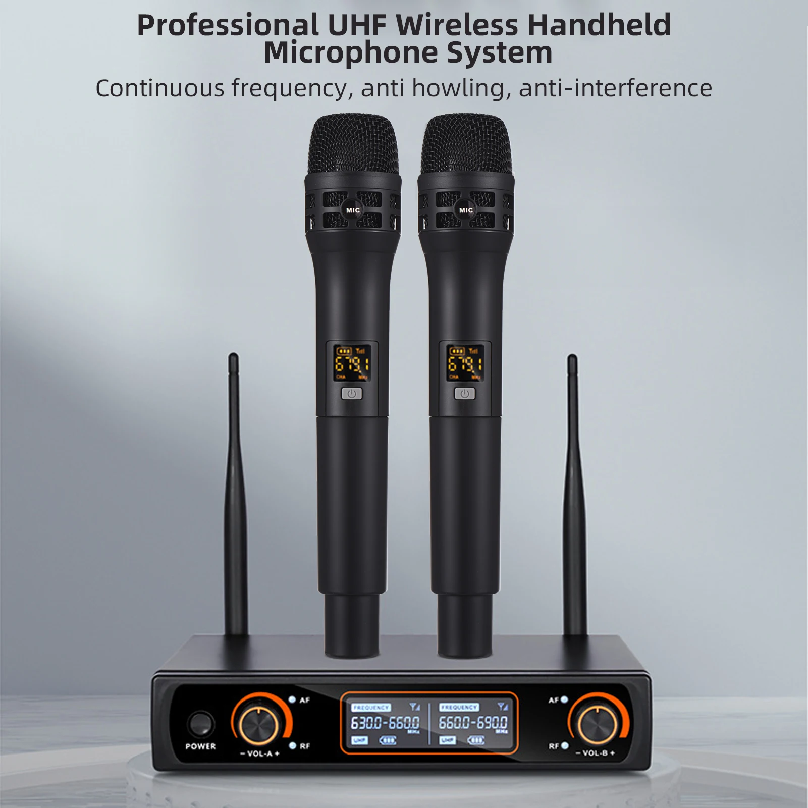 

Профессиональная 16-канальная UHF Беспроводная ручная микрофонная система 2 микрофона 1 приемник 6,35 мм