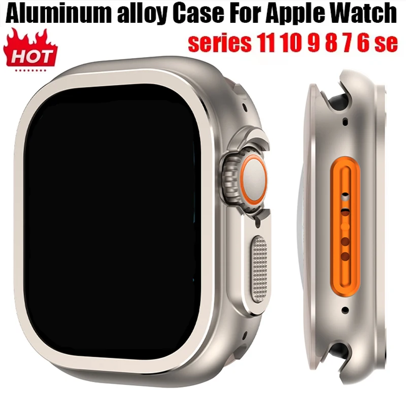 Premium Aluminum Alloy Watch Case with TPU Bumper and Metal Frame