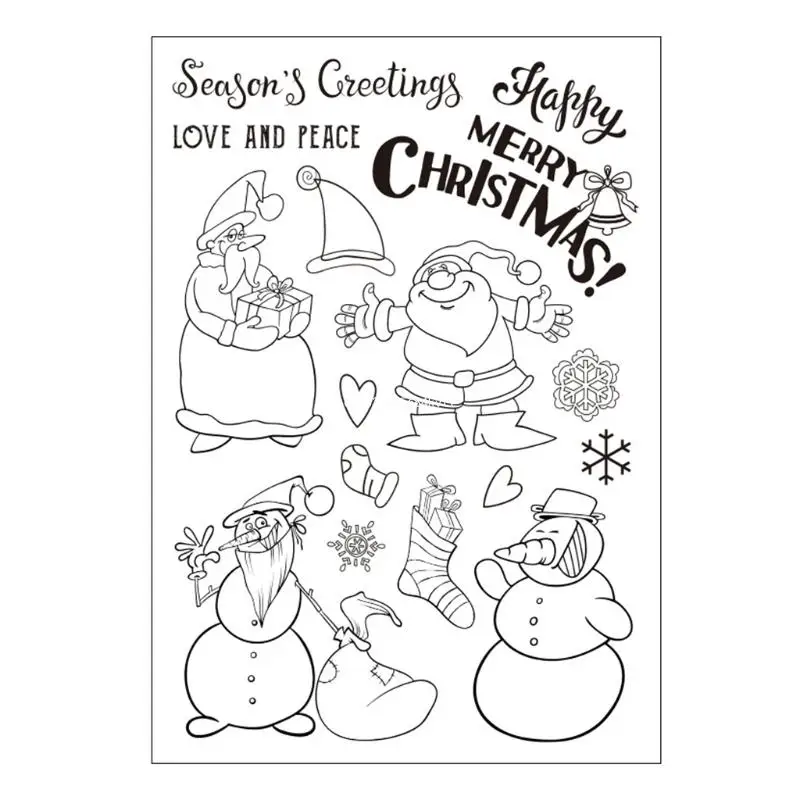 DIY Scrapbooking Dropship 만들기 어린이 성인 인사말 카드를위한 산타 클로스 실리콘 스탬프