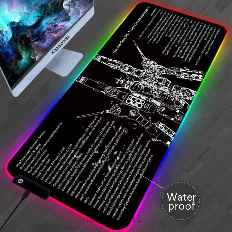 

Black and White Mouse Pad RGB Backlight MousePad Gaming Waterproof Desk Mat Anti-slip Laptop Soft Mice Pad LED Gamer Mouse Mat