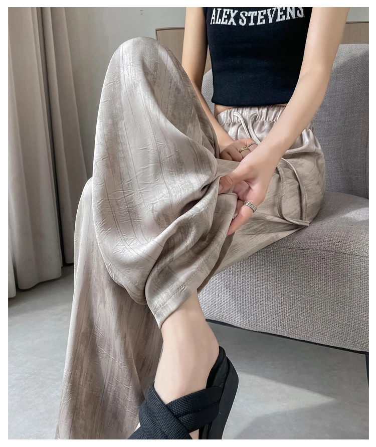 Sommer neue schlanke lose Frauen Hosen koreanische einfache grundlegende hohe Taille gerade Hosen weibliche schicke Mode Straße lässige Frau Hosen – Detail 19
