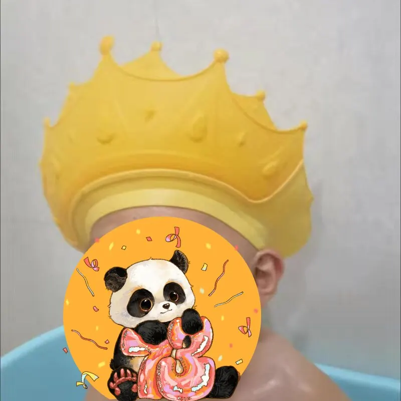 Baby Shower Cap Soft Silicone Safe Visor Hat Shield Adjustable Bathing Crown Hat for Toddler Kids Children