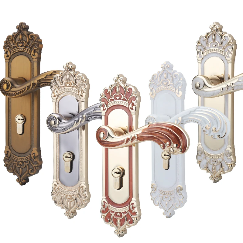 Yy European Door Lock Bedroom Wooden Door Interior Lock Universal Door Lock european gate guard against theft key handle lock high top villa exquisite carved double open wooden door zinc alloy bronze pull