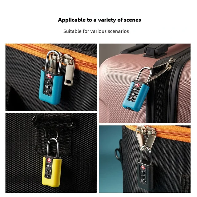 Customs Code Lock for Luggage Travel Password Changeable Black Lock Contrast Design Padlock 3 Digit Combination Lock 3