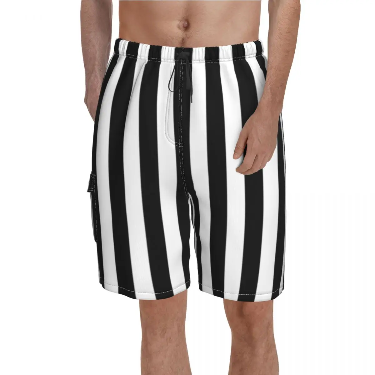Vintage Striped Print Board Shorts Hot 