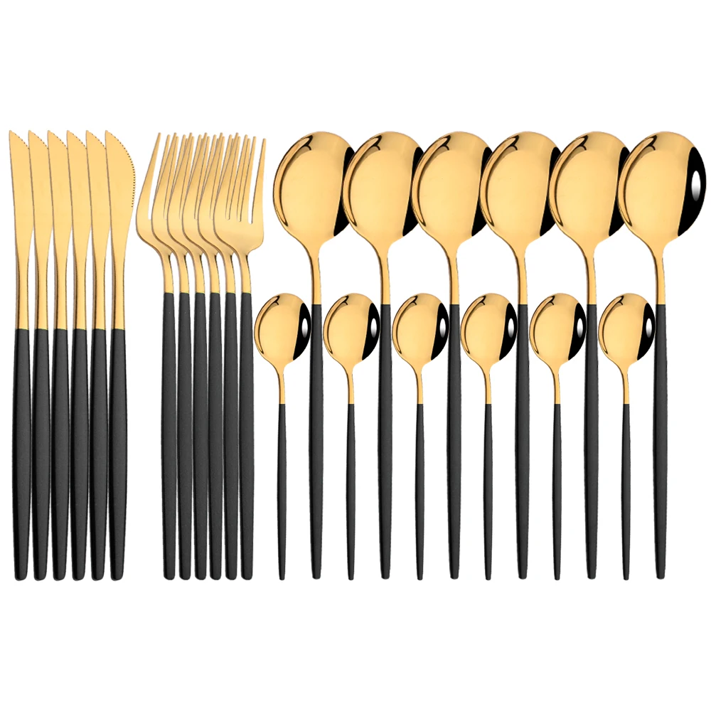 24Pcs Black Gold