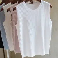 2026 été nouvelle mode tricoté gilets col rond sans manches décontracté mince hauts sans manches Blouse femmes chemise 2
