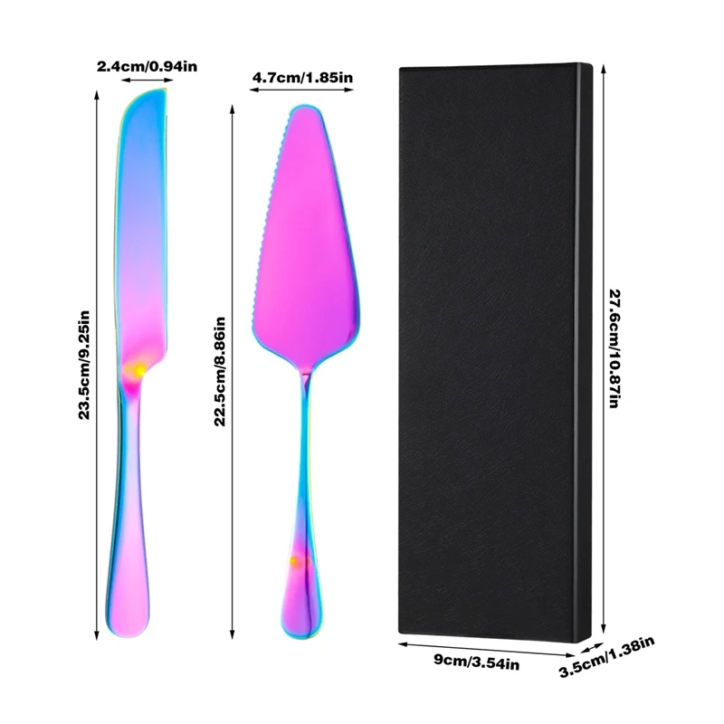 Knife and Server with Thickened Dining Stainless Steel Cutter Pie Spatula Birthday Anniversary Baking Tool Gift of 2