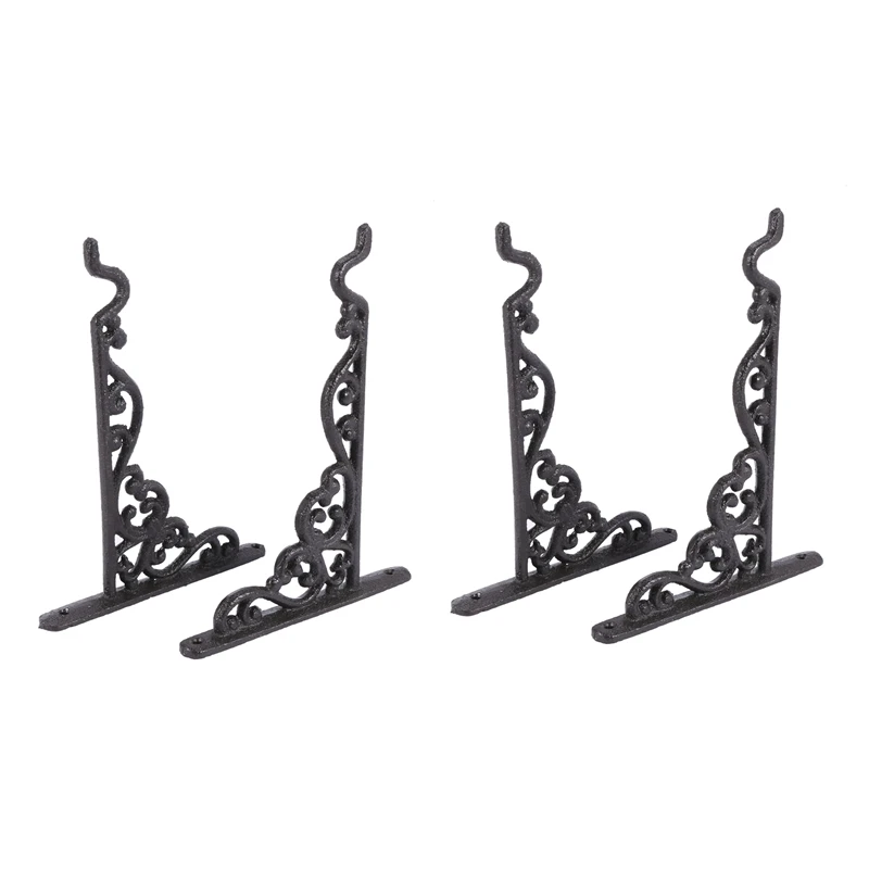 

4 Pack Cast Iron Plant Hanger Hanging Planters Basket Wall Hook With Screws, Lanterns, Wind Chimes, Wall Brackets