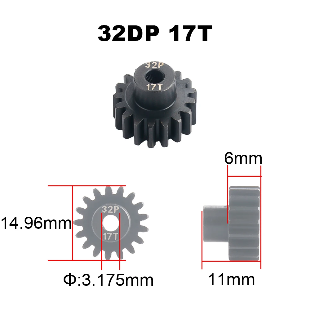 PYFORE Motorgetriebe 32P 0,8M 3,175mm Blende 10T - 24T für 1/10 1/8 RC Modellauto Buggy Truck Crawler Zubehör – Detail 8