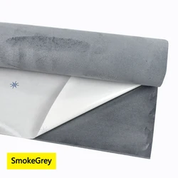 Premium Suede Self - adhesive Velvet Fabric Patches for Interior and Sewing Projects (SmokeGrey)