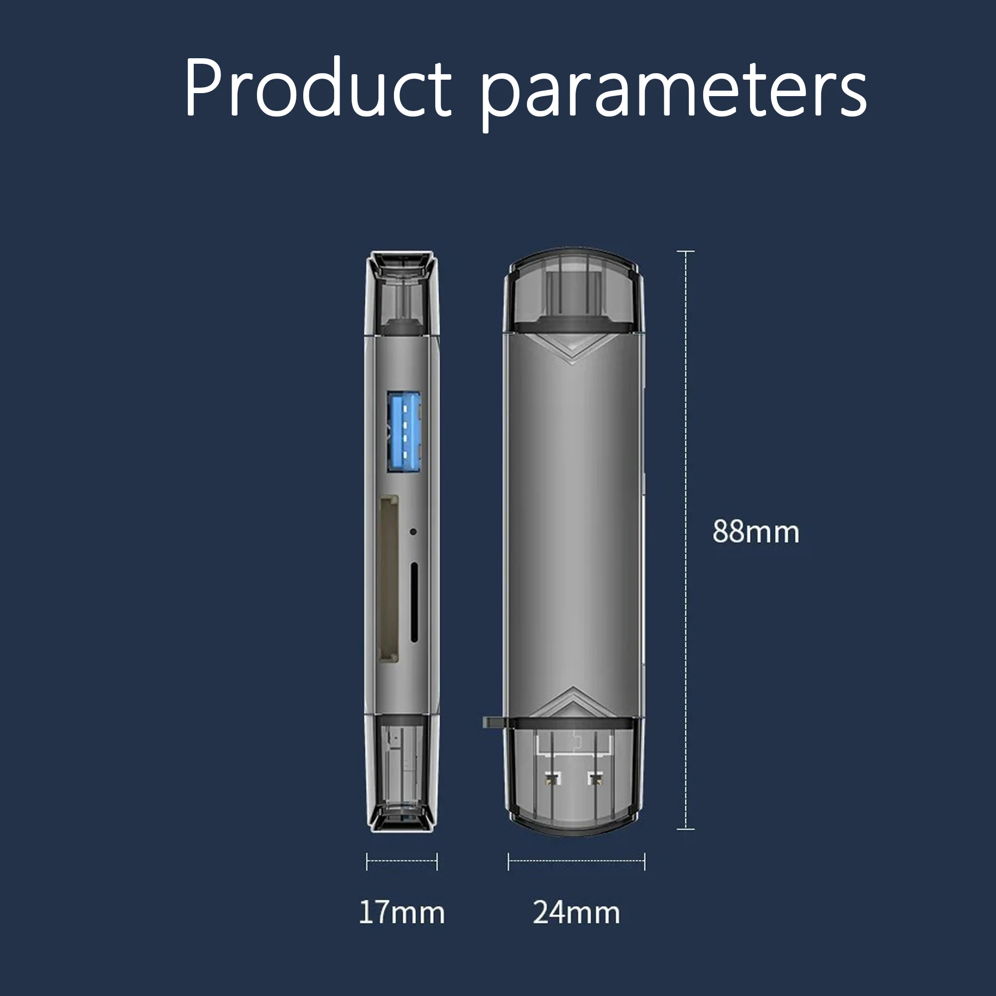 6 in 1 USB3.0 멀티 카드 리더 SD TF 메모리 카드 OTG 어댑터 타입-C 마이크로 USB USB-A 플러그 앤 플레이 (휴대폰, 카메라, 노트북용)