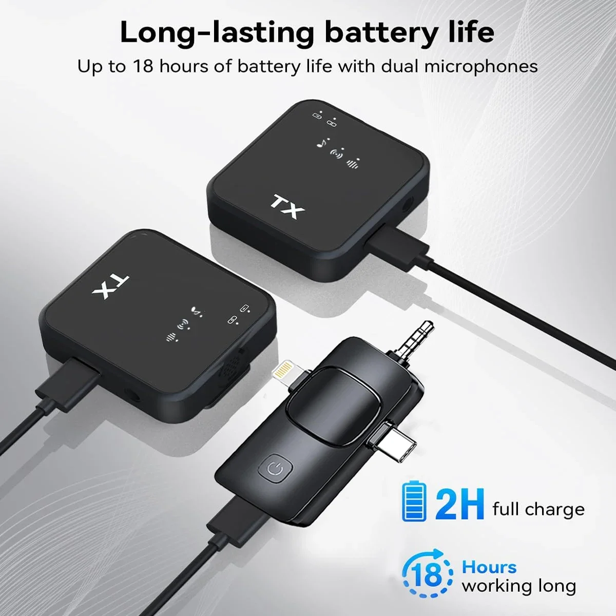 ميكروفون لاسلكي لهواتف iPhone، والكاميرا، وAndroid...