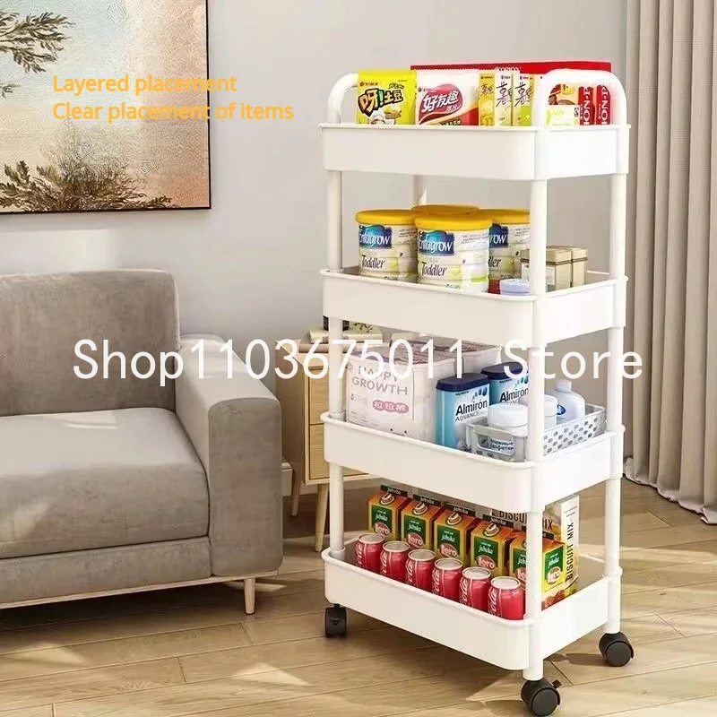 

Trolley Rack Kitchen Floor Bedroom Multi-Layer Baby Snacks Mobile Bathroom Bathroom Storage Storage Rack