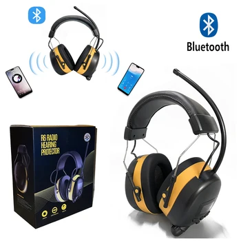 NRR 27dB Rumore NUOVE cuffie di protezione dell'udito Bluetooth Cuffie radio AM FM Cuffie antirumore di sicurezza per lavori di falciatura