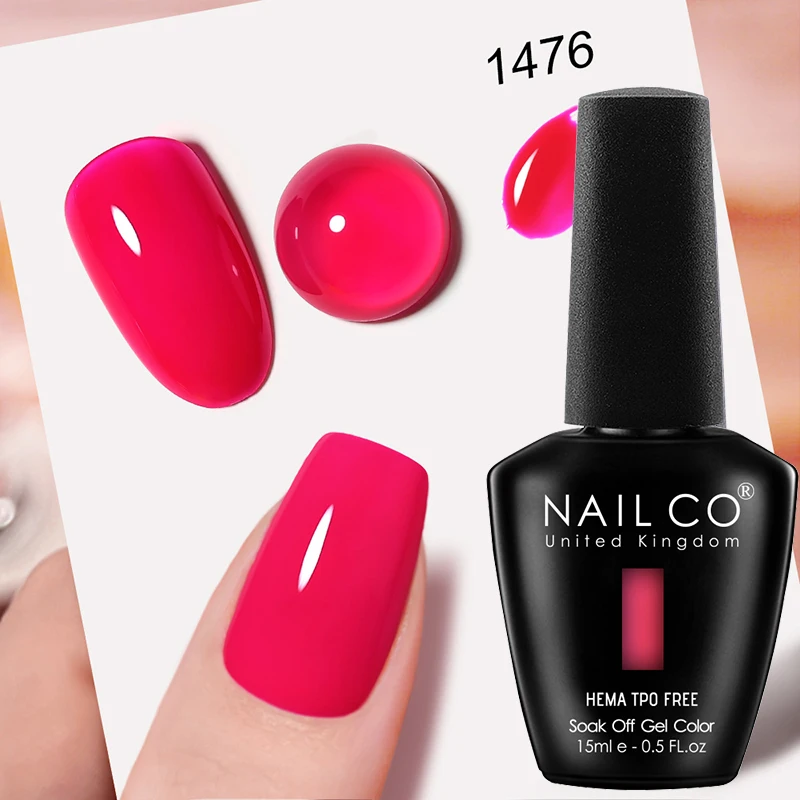 NAILCO Premium Soft Color Gel Polish - Vibrant Semi-Permanent Varnish, HEMA & TPO Free