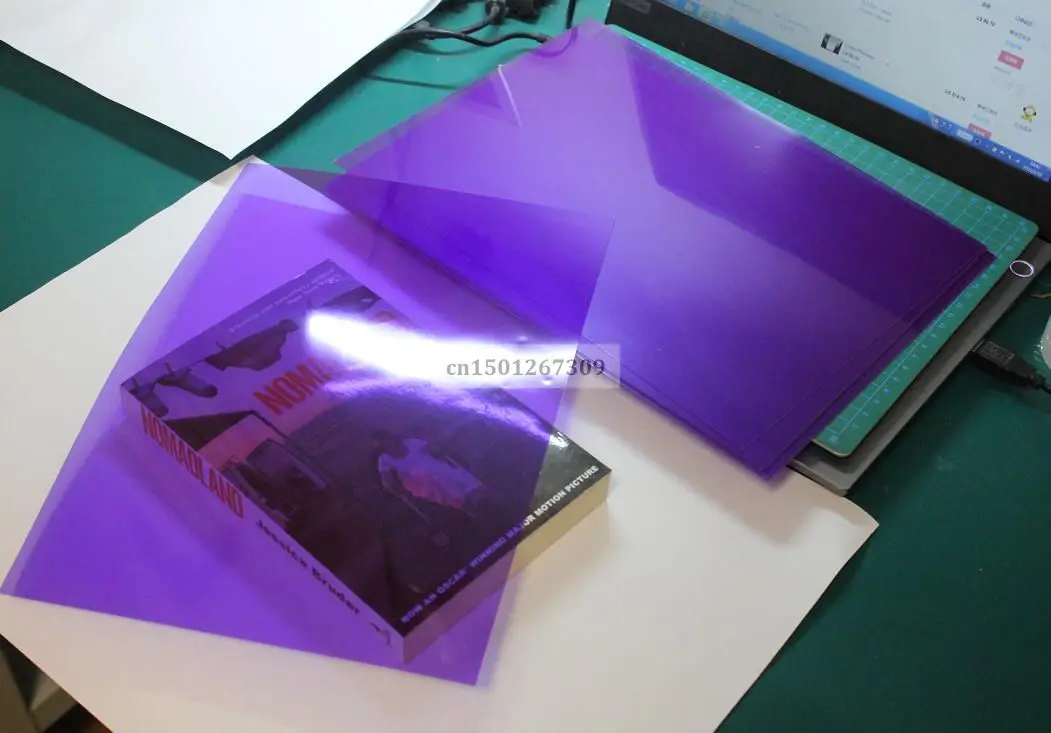 Size A4 Transparent Purple Clear Acetate Plastic PVC Binding Cover For Paper Documents Files Thickness 250micron