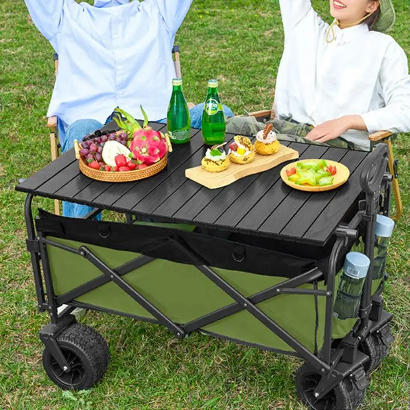 Camping Carts Portable Folding Cart Large Capacity Trolley Multifunction Cart Folding Wagons Outdoor Camp Trailer Light Handcart