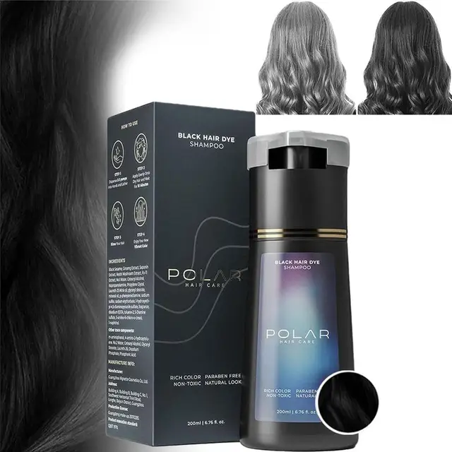 Shampoing de coloration de teinture capillaire 3 en 1, shampoing instantané, nourrissant, teinture de couleur longue durée pour femmes et hommes, couverture de cheveux gris, 200ML 1