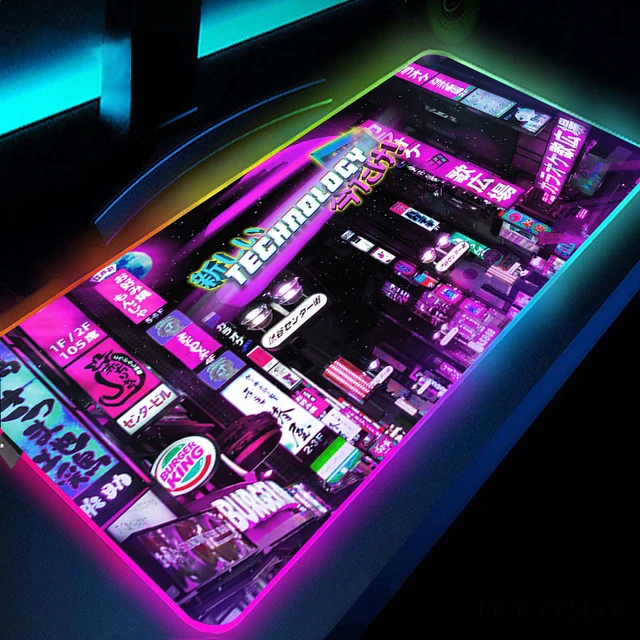 Punk Style Large RGB Mouse Pad Gaming Mousepad LED Mouse Mat Gamer Accessories Table Carpet PC Desk Mat Large RGB Keyboard Mat