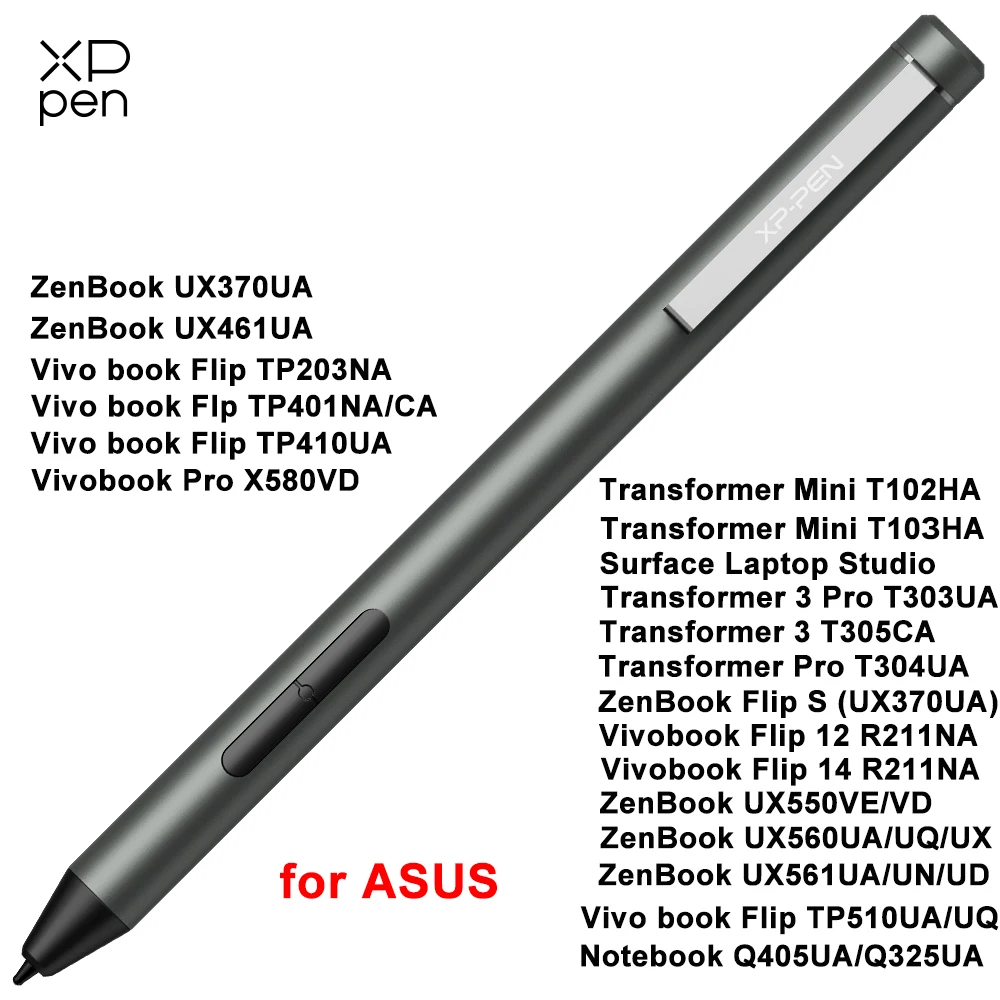 XP-Pen 표면 펜, 단축키 2 개, 압력 수준 4096 개, 지지대 60 도 기울기, ASUS 태블릿 노트북용