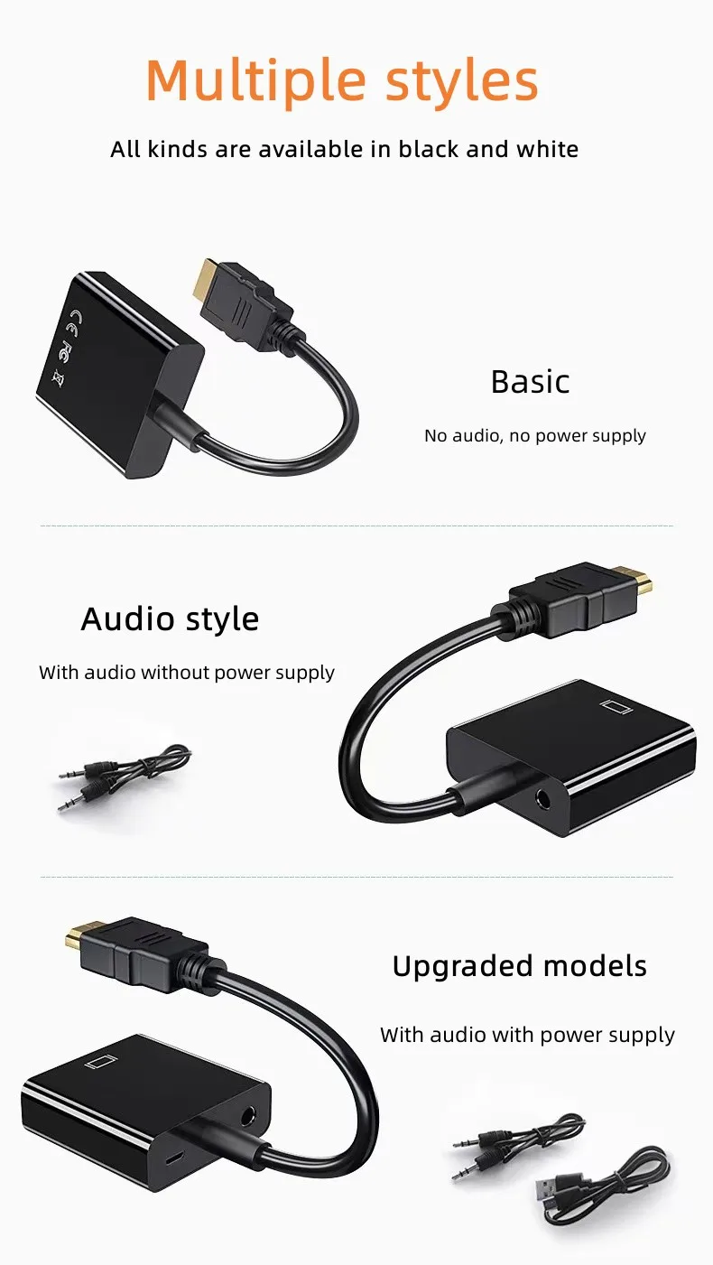 HD 1080P HDMI To VGA ̺  (   ġ ) HDMI Male To VGA Female  , º Ʈ PC TV 