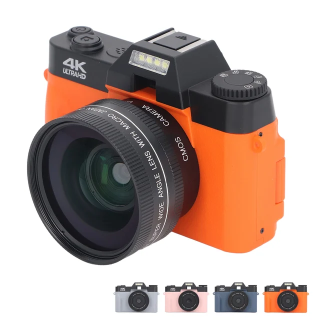 4K Digital Camera for Photography Video Autofocus Anti Shake 56MP Vlogging Camera 3in 180 Degree Flip Screen 16X Digital Zoom Tr