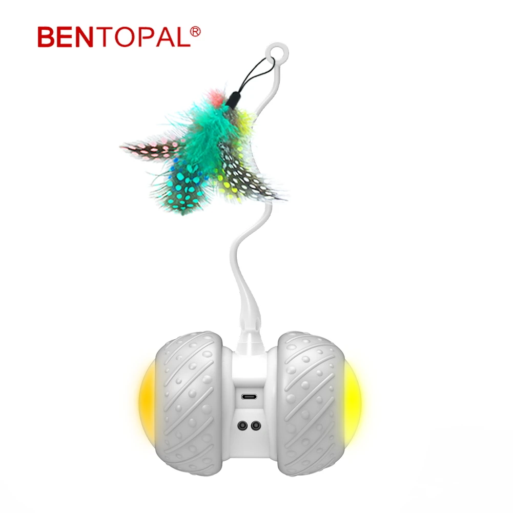 Tanie BENTOPAL-inteligentny elektroniczny kot zabawka interaktywna piórko zabawka dla kota USB