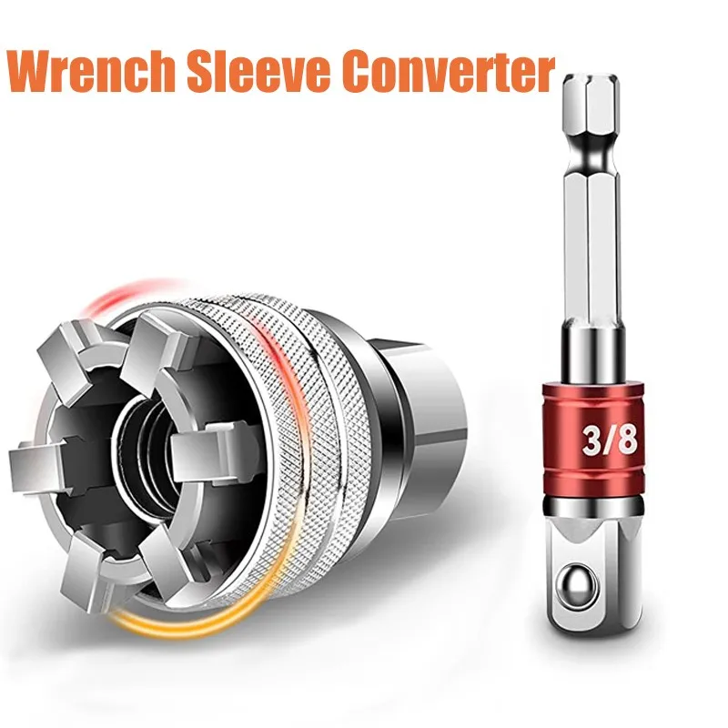 

T50 Universal Electric Wrench Sleeve Converter Fits for Standard 3/8-3/4'' 10 to 19mm Super Socket Multifunctional Drive Wrench