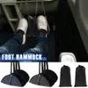 2Pcs Portable Foot Hammock Suspended Adjustable Travel Hammock Office Desk Foot Rest with Storage Bag Car Airplane Foot Hammock 1