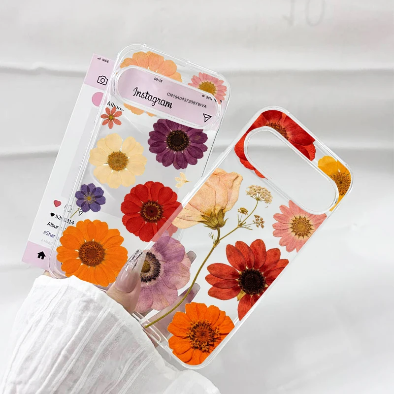 Colorful Daisy Flowers Pattern Clear Soft TPU Phone Case – Cute Floral Design Cover Shell