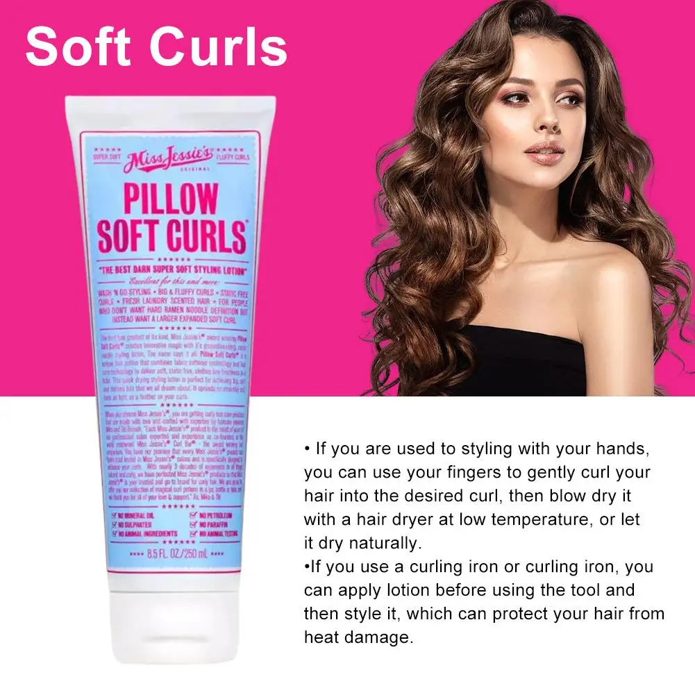250ML Hair Curling Cream Anti-Frizz Bouncy Resilient Enhancer Styling Lotion Prevent Hair Breakage Smooth Moisturizing Care