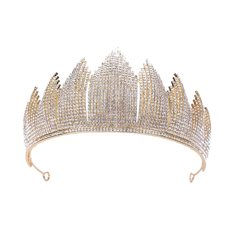 

Bridal Crown New Luxury Full Rhinestone Big Brown Noble Wedding Dress Beauty Pageant Party Headwear Tiaras Headdress Wholesale