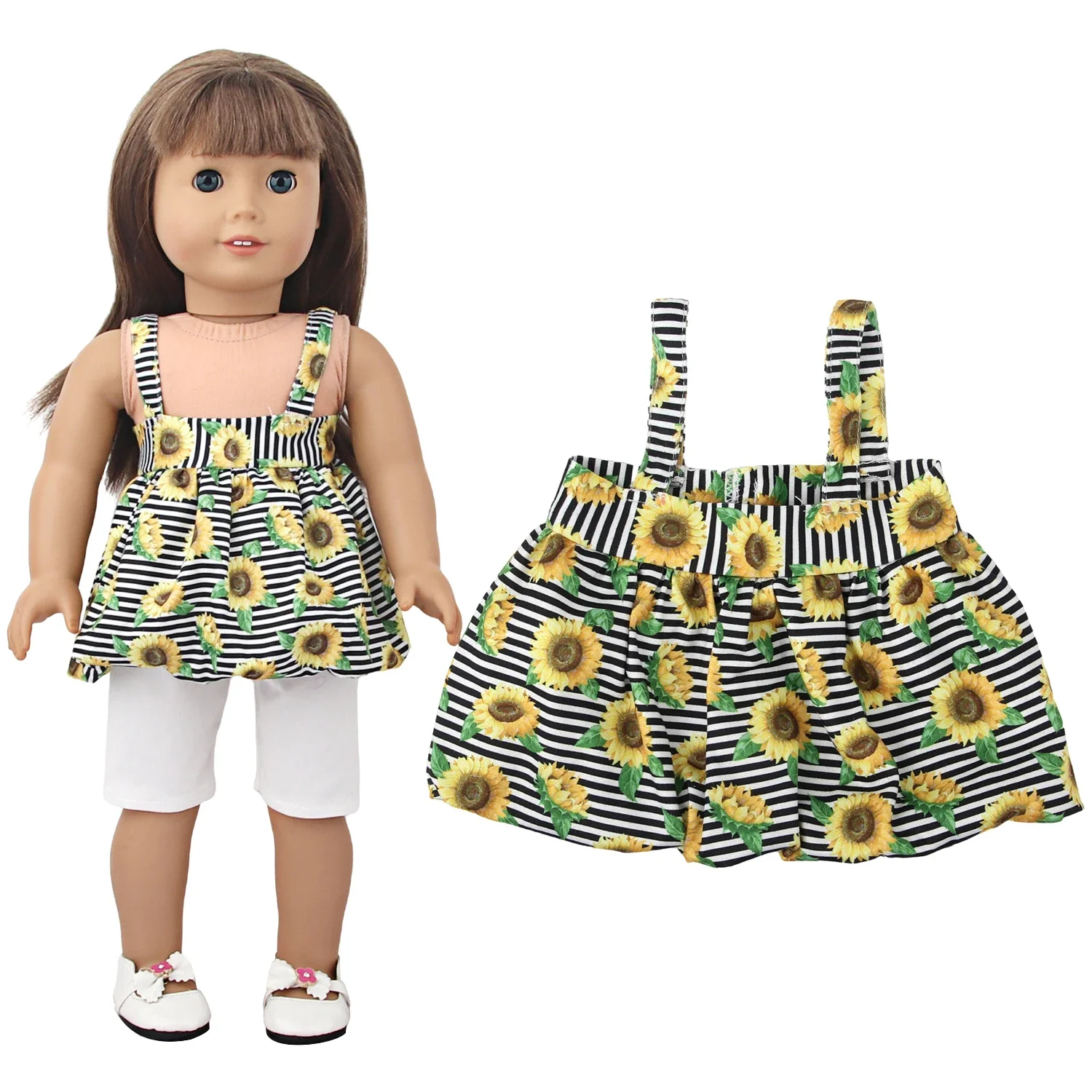 인형 옷 봉오리 모양 스커트 및 흰색 바지 세트, 미국 18 인치 소녀 및 OG,43cm , 러시아 DIY 인형 소녀 선물 장난감