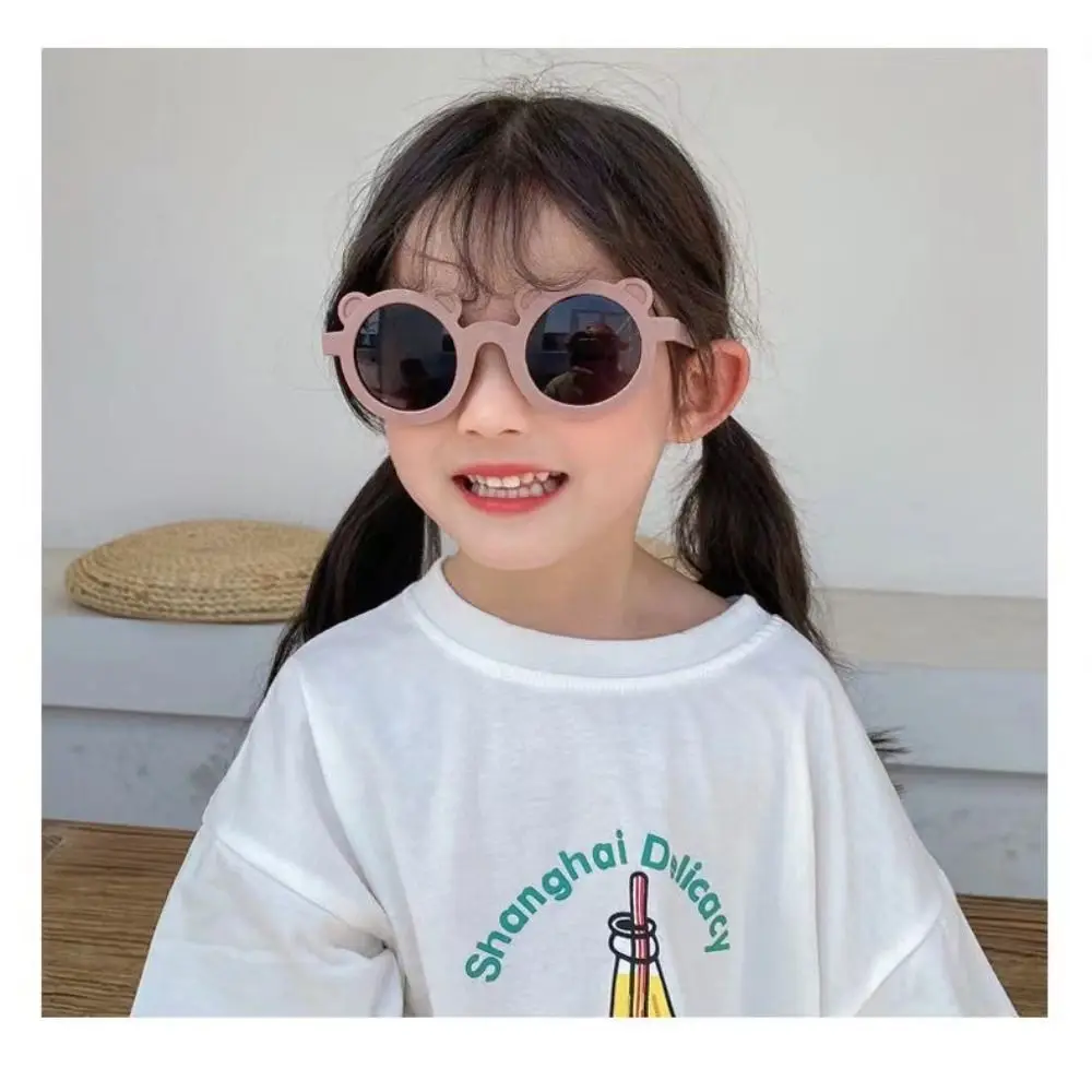 Lovely Little Bear Children Sunglasses for Boy Girl Round Frame Sun Protection UV400 Shades Ins Fashion Sports Kids Eyewear children sunglasses kids sunglasses fashion sunglasses