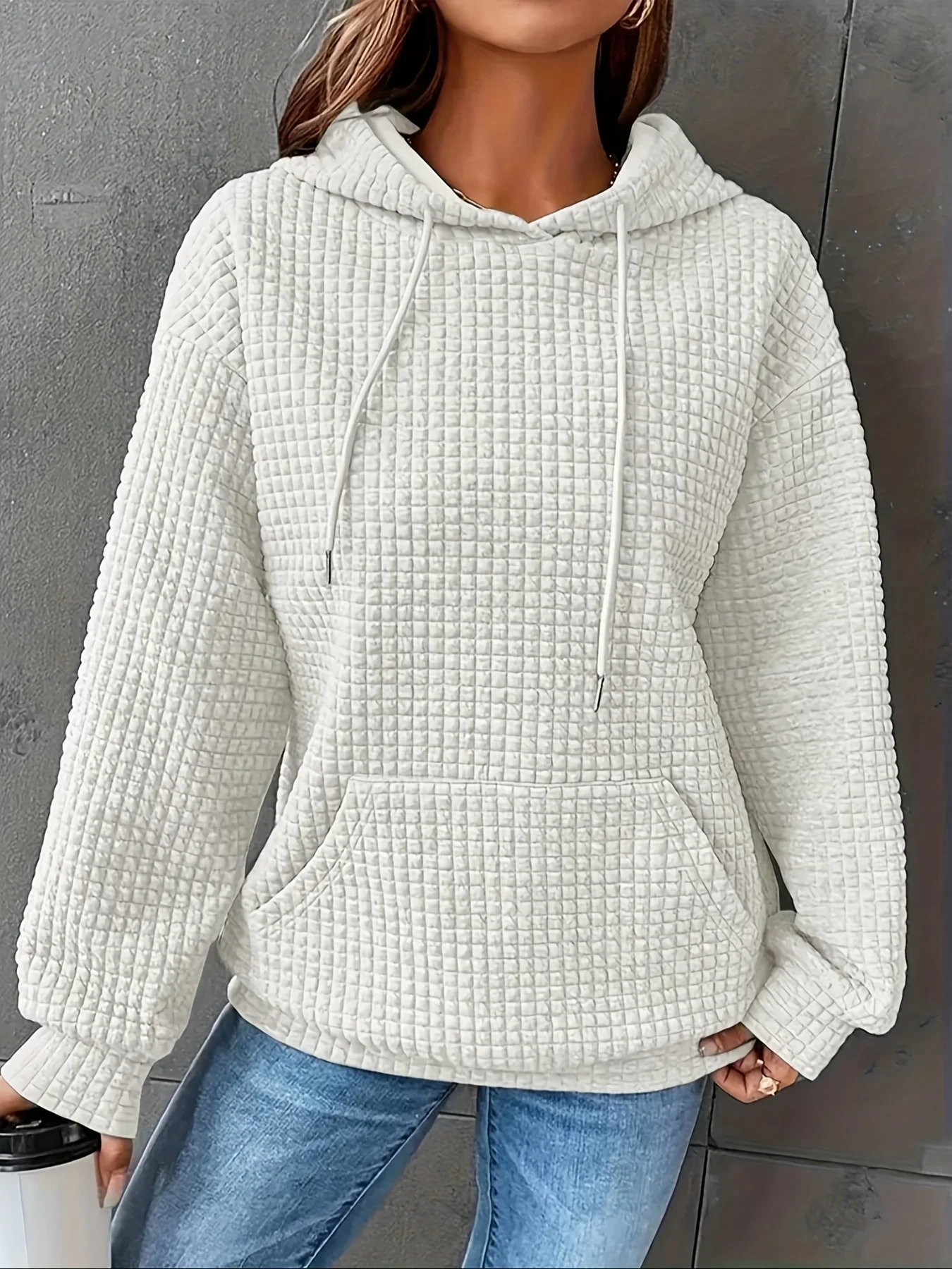 Women’s Textured Pullover Hoodie - Image 5