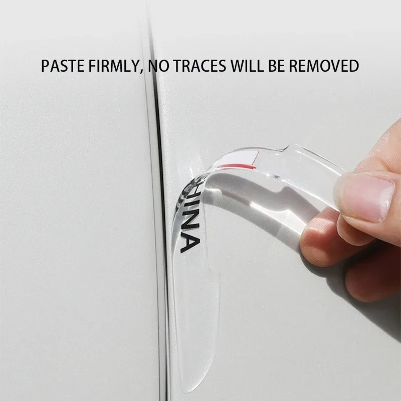 4Pcs Car Door Anti-Collision Protector Bar Stickers Rear View Mirror Cover Side Edge Protection Guards Clear Protection Strip