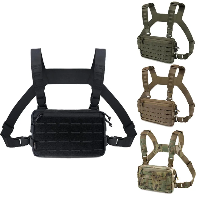 Fishing Vest Tactical Chest Bag Outdoor Camping Backpack EDC Hiking Hunting Pack 1000D Nylon Airsoft Pouch Molle Shoulder