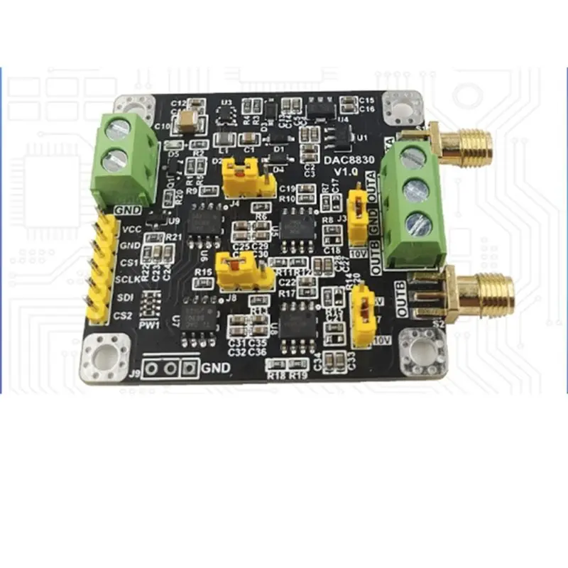 DAC8830 모듈용 ABNR 듀얼 채널 2채널 DAC 모듈 출력 전압 범위 0-5V 0-10V용 16비트 디지털-아날로그 변환기