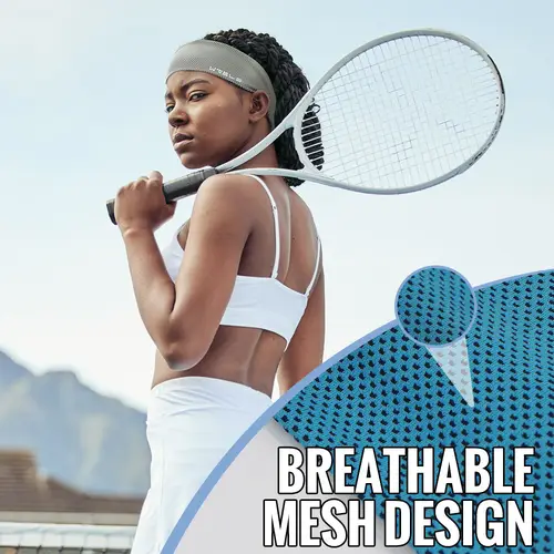 Summer Sport Headband Breathable Fitness Sweatband Non Slip Elastic Tennis Headband Sweat Wicking Lightweight Running Hairband - Image 3