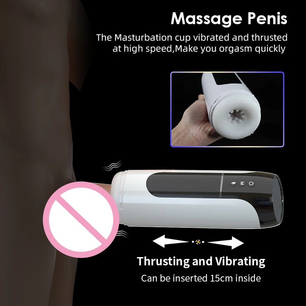 Electric Wearable Telescopic Masturbator Cup For Men Vibration_voghion.com