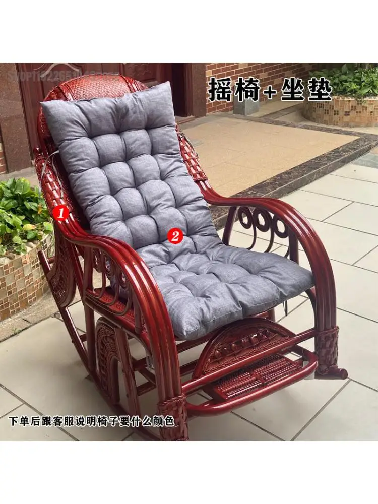 Rattan Chair Natural Rattan Rocking Chair Woven Chaise Longue Adult Balcony Family Leisure Elderly Art