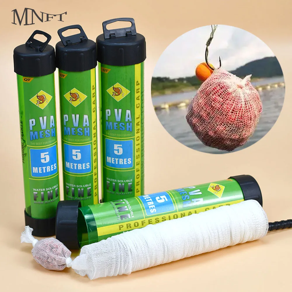 Filet tube PVA 5M soluble eau mailles étroites pour amorçage carpe feeder lures